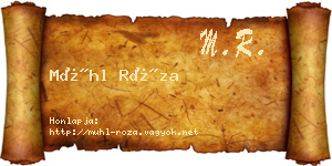 Mühl Róza névjegykártya